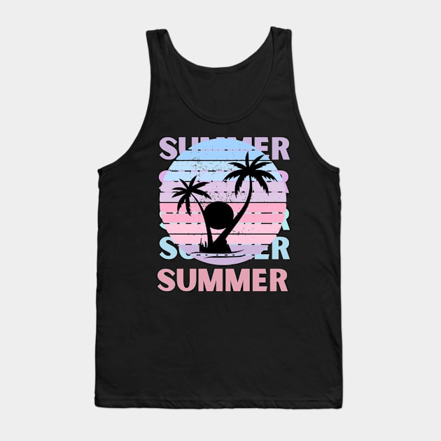 Hello summer Beach summertime Adventure travel lover palm tree sun Tank Top by BoogieCreates